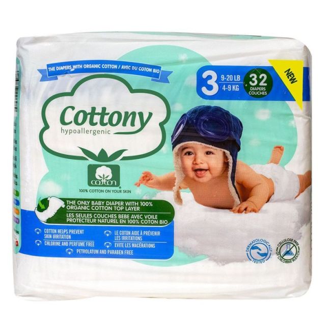Cottony Couche Bebe T3 4-9Kg B/32