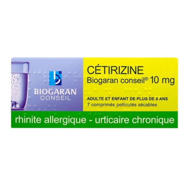 Cetirizine Biogaran Conseil 10 Mg Cpr Pell Sec Plq/7