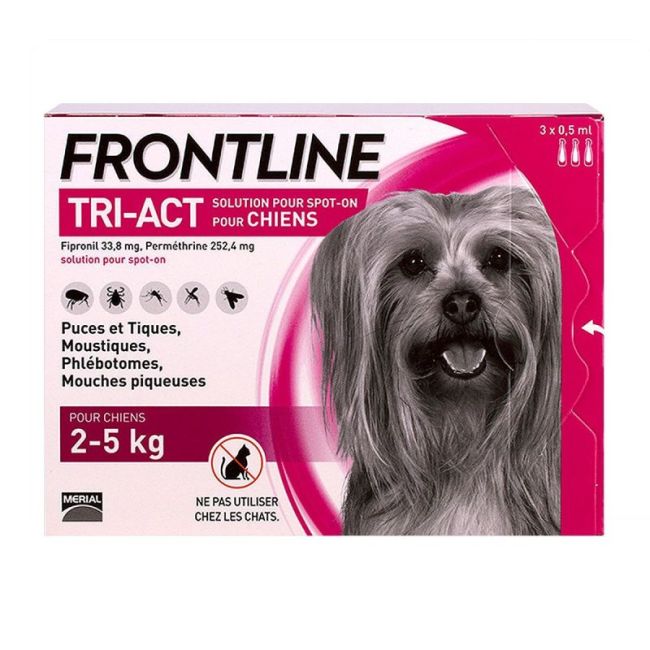 Frontline Tri-Act Solution Pour Spot-On Chien 2-5Kg 3Pipettes/0,50Ml