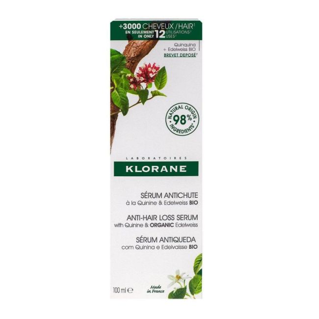Klorane Capillaire Serum Anti-Chute Quinine Et Edelweiss Bio Fl Pompe/100Ml