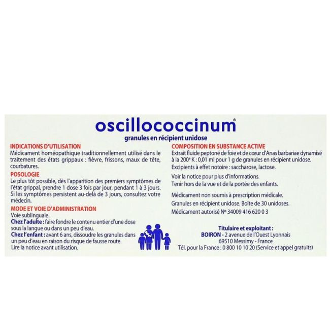 Oscillococcinum Gran En Recipient Unidose 30Unidoses