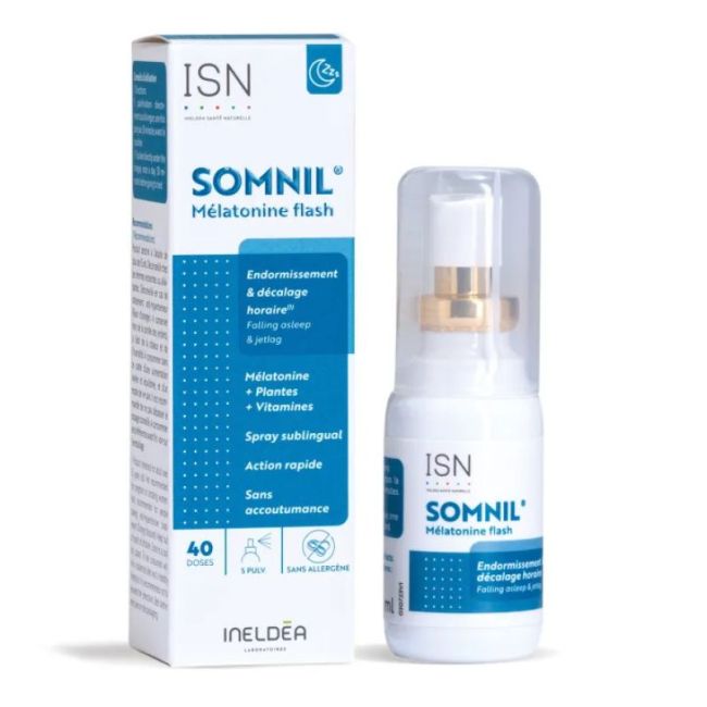Somnil Melatonine Flash Spray Sublingual Endormissement Decalage Horaire Fl/20Ml