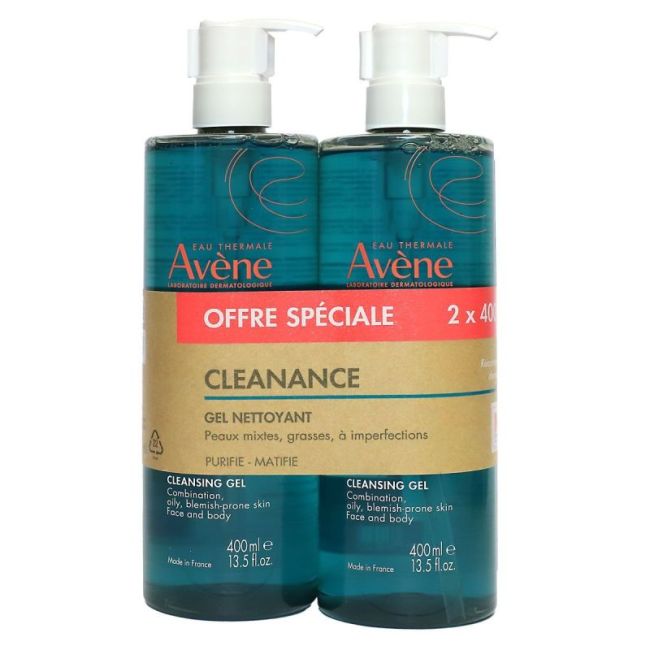 Eau Thermale Avene Cleanance Gel Nettoyant 400Ml X2