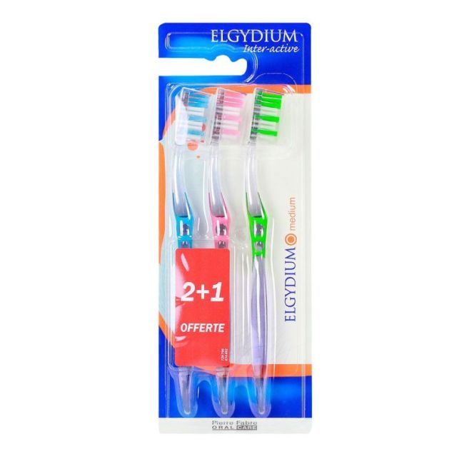 Elgydium Inter-Active Trio Brosse Dents Medium B/2+1 Offerte