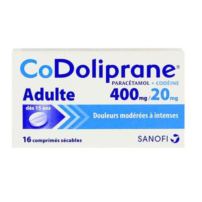 Codoliprane 400 Mg/20 Mg Cpr Sec Adulte Plq/16