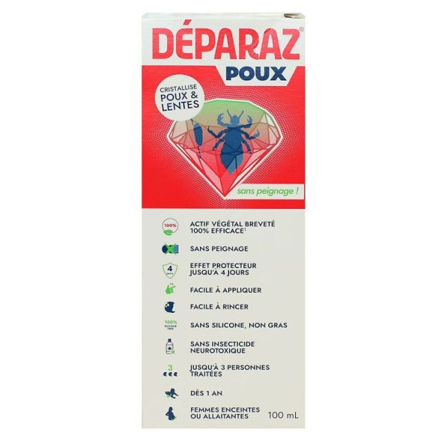 Deparaz-Pro Crystal Lot Anti-Poux Et Lentes Nouvelle Generation 100% Efficace Sans Peignage Fl/100Ml