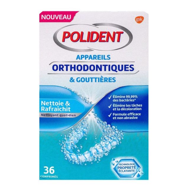 Polident Cpr Nettoyant Appareil Orthodontique Gouttiere B/36
