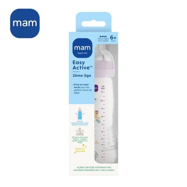 Mam Easy Active Biberon Tetine Debit X Decore Lilas 330Ml
