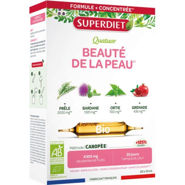 Superdiet Quatuor Bio S Buv Beaute De La Peau 20Amp/15Ml