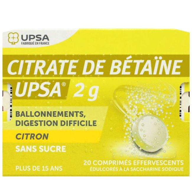 Citrate De Betaine Upsa 2 G Cpr Eff Sans Sucre Citron 2T/10