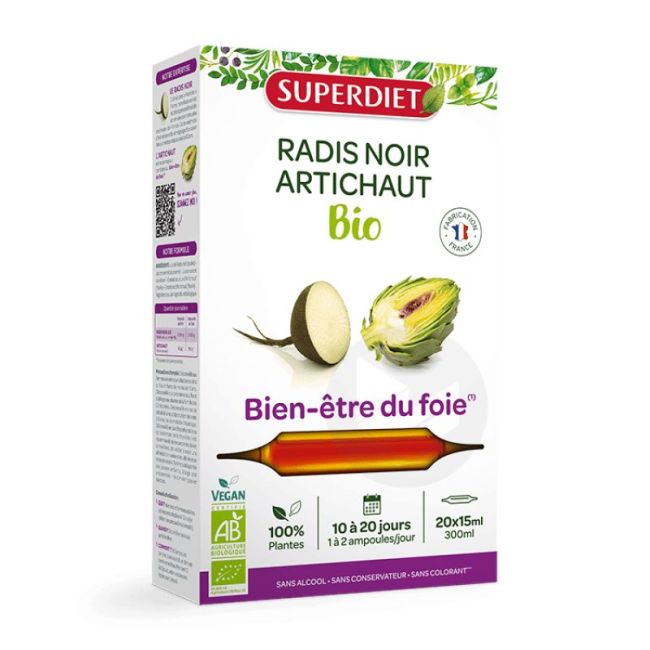 Superdiet Radis Noir Artichaut Bio S Buv 20Amp/10Ml