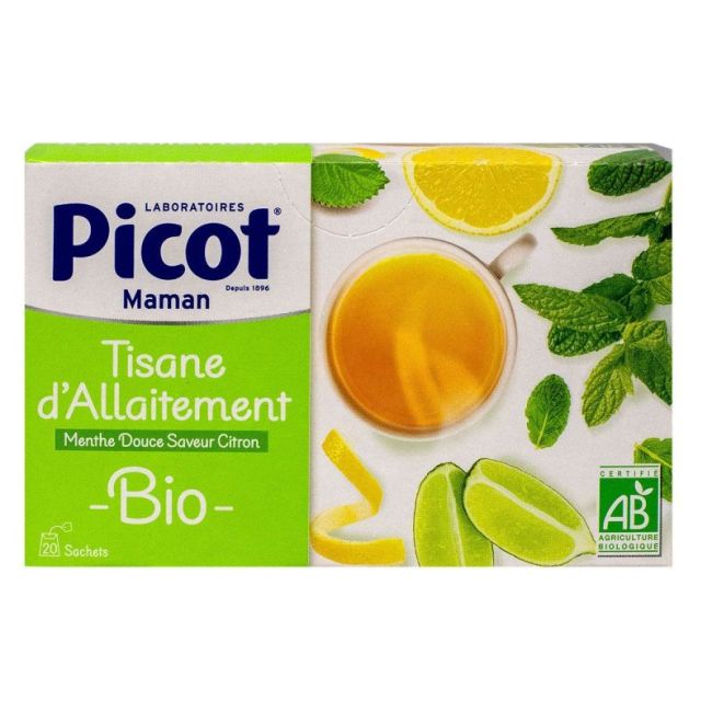 Picot Maman Tis D'allaitement Menthe Douce Saveur Citron Bio 20Sach/1,6G