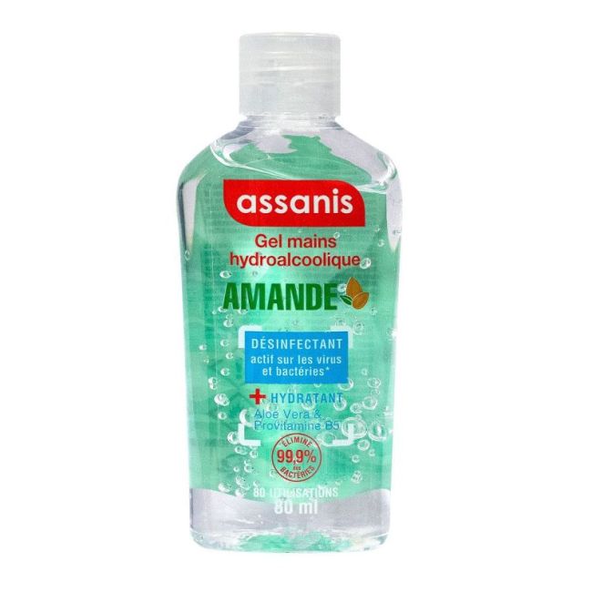 Assanis Pocket Gel Mains Hydroalcoolique Amande Douce Fl/80Ml