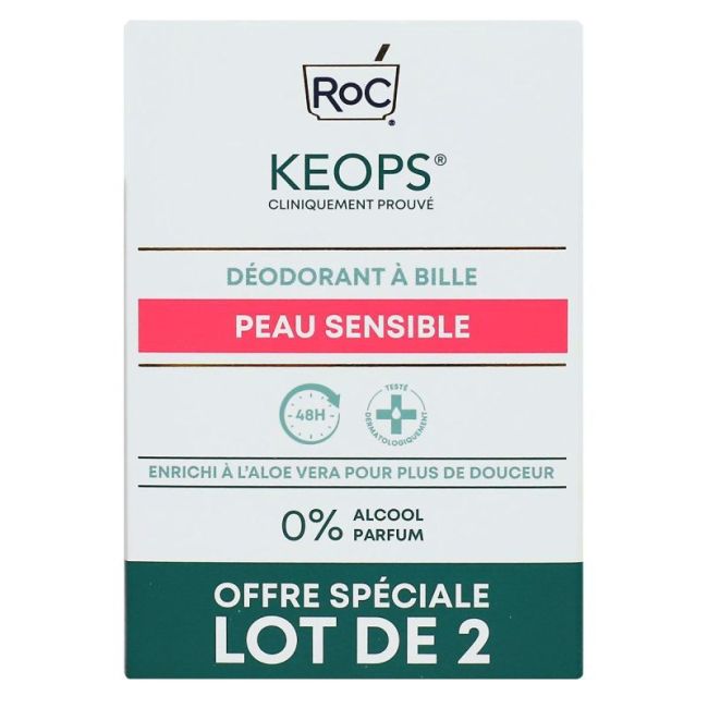 Keops Deodorant Peau Sensible 48H 2Roll-On/30Ml