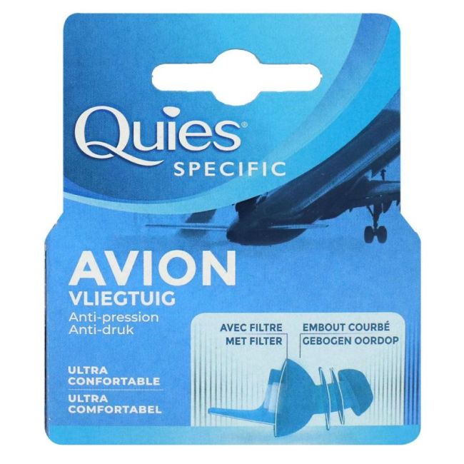 Quies Specific Avion Protection Auditive Embout Courbe Avec Filtre