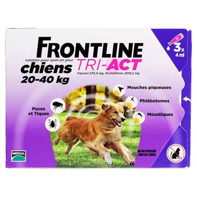 Frontline Tri-Act Solution Pour Spot-On Chien 20-40Kg 3Pipettes/4Ml