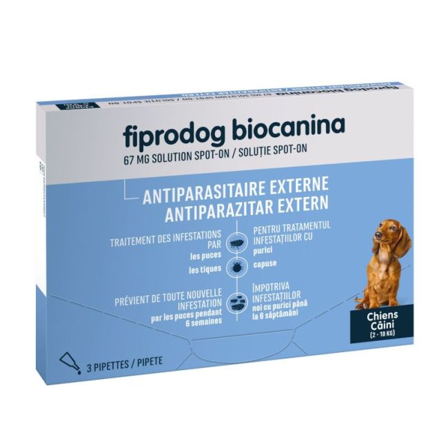 Fiprodog 67 Mg Solution Pour Spot-On Pour Petits Chiens 3Pipettes/0,67Ml