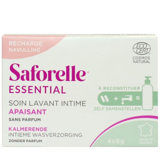 Saforelle Essential Soin Lavant Intime A Reconstituer Boitier De Recharge Apaisant 2X200Ml