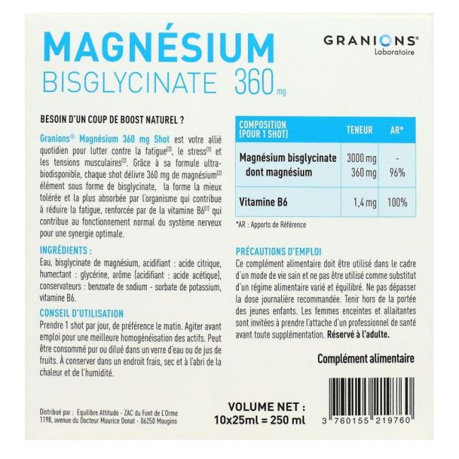 Granions Magnesium Bisglycinate Shot S Buv 10Shots/10Ml
