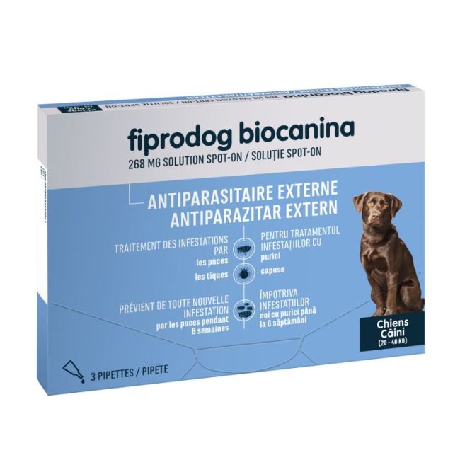 Fiprodog 268 Mg Solution Pour Spot-On Grand Chien 3Pipettes/2,68Ml