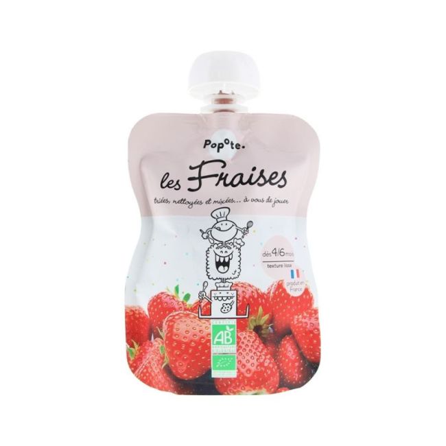 Popote Aliment Infant Fraise Bio Gourde/120G