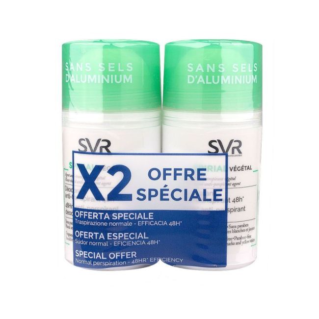Svr Spirial Deodorant Soin Anti-Transpirant Vegetal 2Roll-On/50Ml