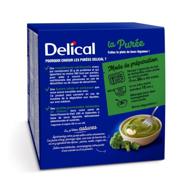 Delical Puree Hp Hc Nutriment Brocolis Pointe De Creme 4Bols/200G