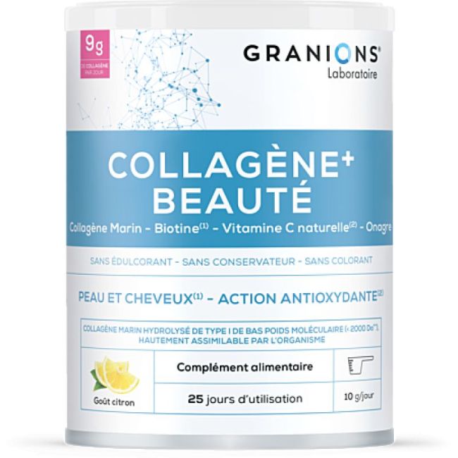 Granions Collagene Beaute Pdr Citron 25 Jours Pot/255G