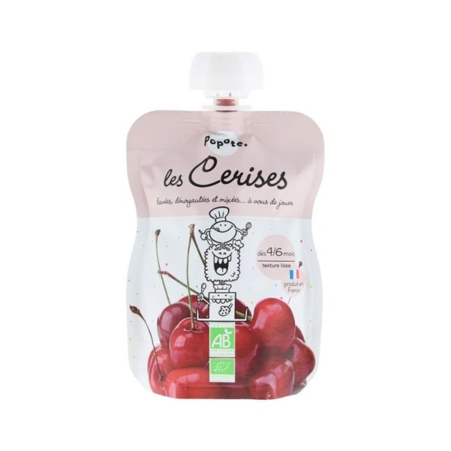 Popote Aliment Infant Cerise Bio Gourde/120G