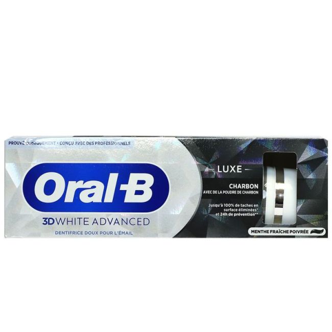 Oral B 3D White Advanced Luxe Charbon Dentifrice T/75Ml