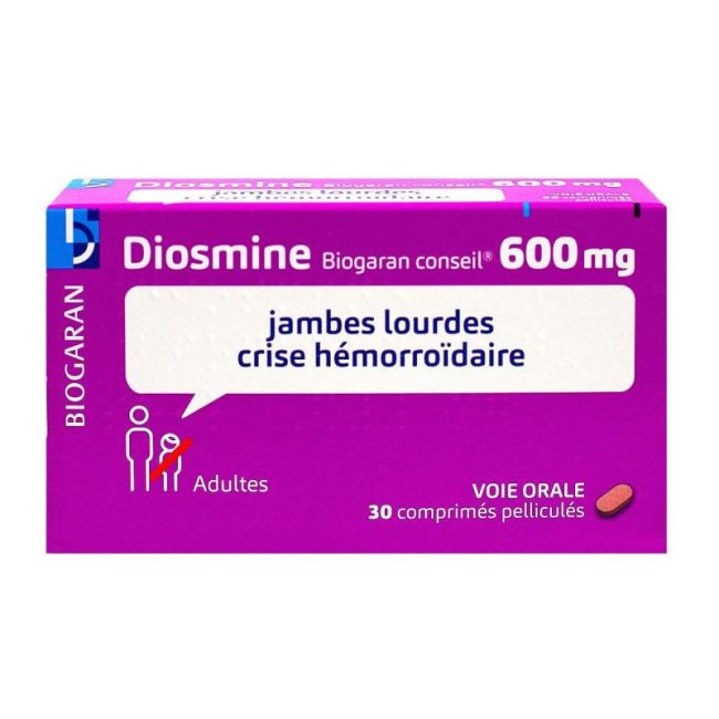 Diosmine Biogaran Conseil 600 Mg Cpr Pell Plq/2X15 (30)
