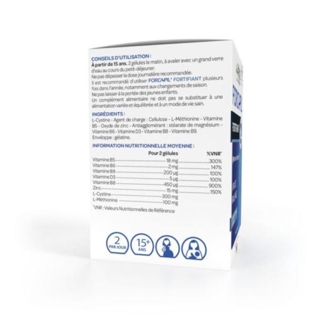 Forcapil Fortifiant Gel Cheveux Et Ongles Pilulier/60