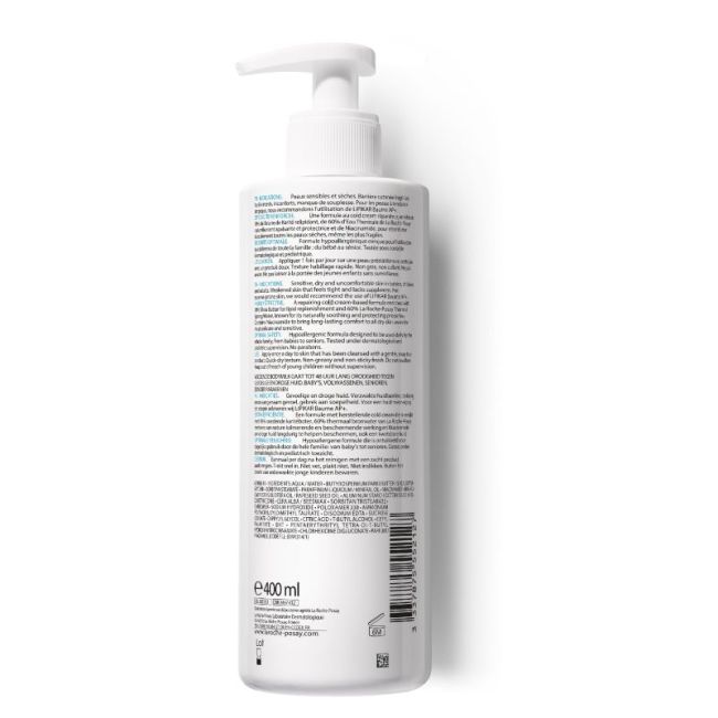 Lipikar La Roche Posay Lait Relipidant Corps Anti-Dessechement 48H Fl Pompe/400Ml
