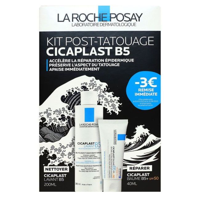 Cicaplast Lavant B5 La Roche Posay Gel Assainissant Apaisant Protecteur Fl Pompe/200Ml+Baume Tattoo