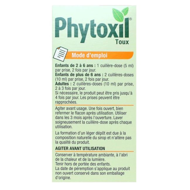Phytoxil Toux Sucre Sirop Adulte Enfant +2Ans Fl/94Ml