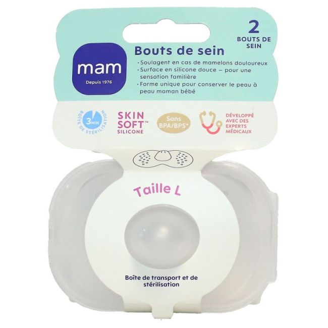 Mam Bout Sein Silicone +Boite Sterilisation L B/2