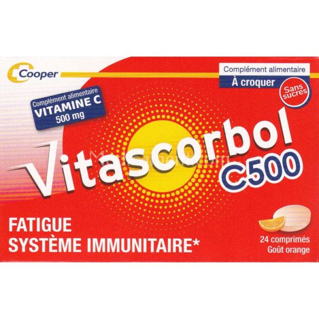 Vitascorbol C 500 Cpr A Croquer Orange T/24
