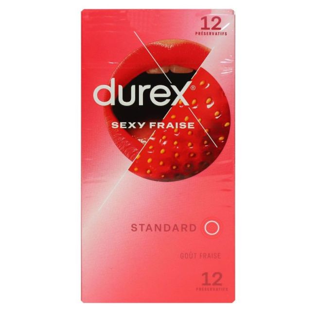 Durex Sexy Fraise Preservatif B/12