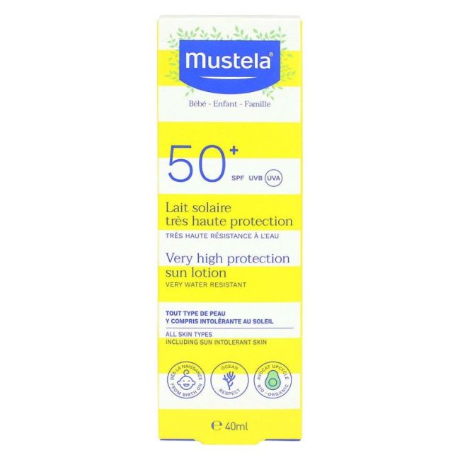 Mustela Solaire Spf50+ Lait Solaire Famille T/40Ml