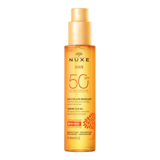 Nuxe Sun Spf50 Huile Bronzante Visage Et Corps Fl Pompe/150Ml