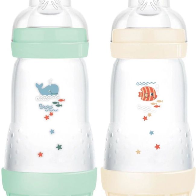 Mam Easy Start Nature Biberon Tetine Debit 2 Menthe-Coton 260Ml B/2