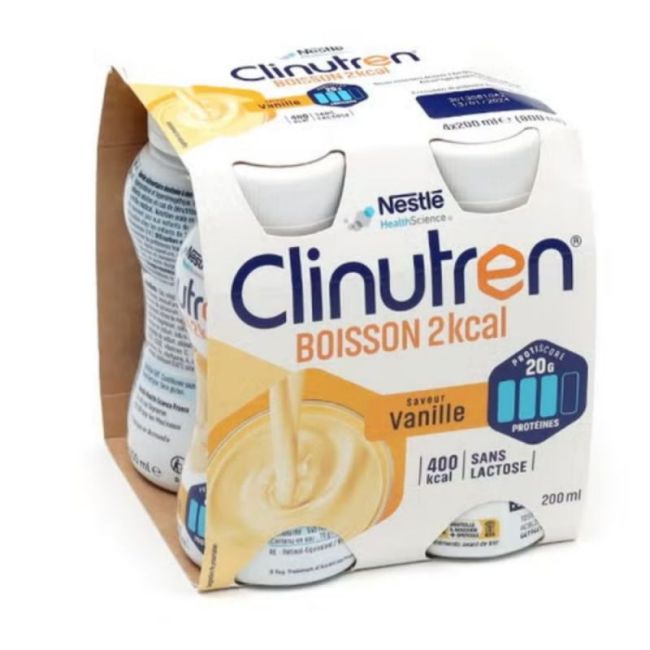 Clinutren Boisson 2 Kcal Nutriment Vanille 4Bouteilles/200Ml