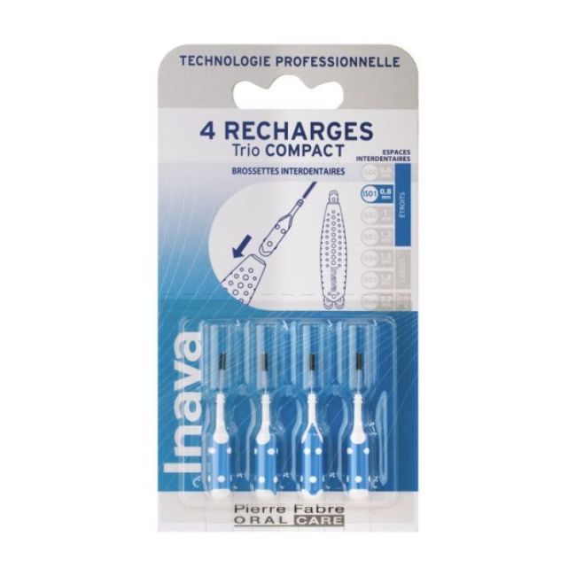 Inava Trio Compact Brossette Recharge Bleu B/6