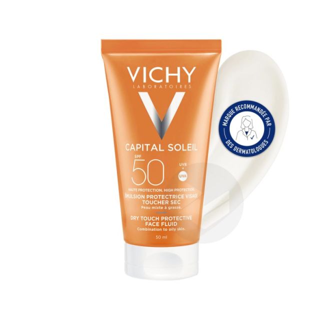 Vichy Capital Soleil Spf50 Emuls Visage Toucher Sec T/50Ml