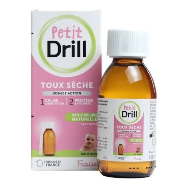 Petit Drill Sirop Toux Sèche Dès 6 Mois Fraise 125ml