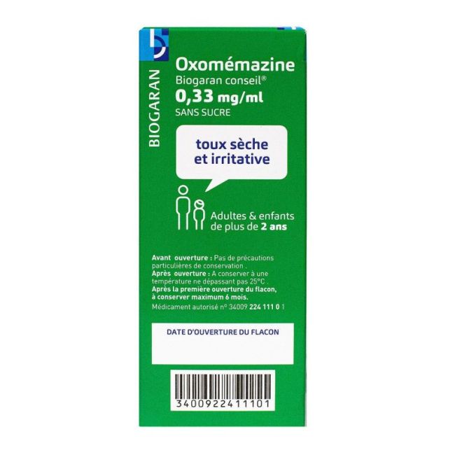Oxomemazine Biogaran Conseil 0,33 Mg/Ml S Buv Sans Sucre Edulcore A L'acesulfame Potassique Fl/150Ml