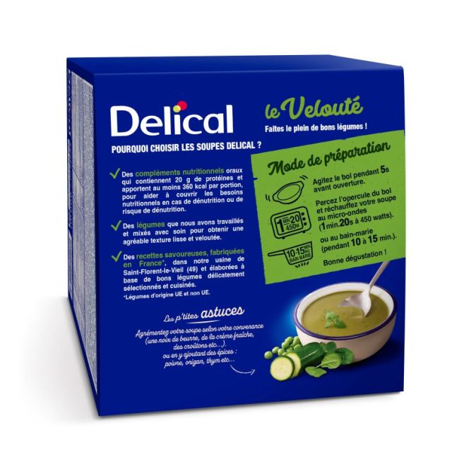 Delical Soupe Hp Hc Nutriment Veloute Legumes Verts 4Bols/200Ml