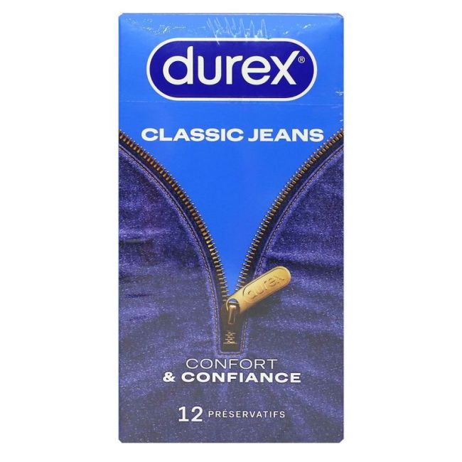 Durex Classic Jeans Preservatif Lubrifie Etui/12