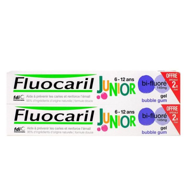 Fluocaril Junior Dentifrice Bubble Gum 6-12Ans 2T/75Ml
