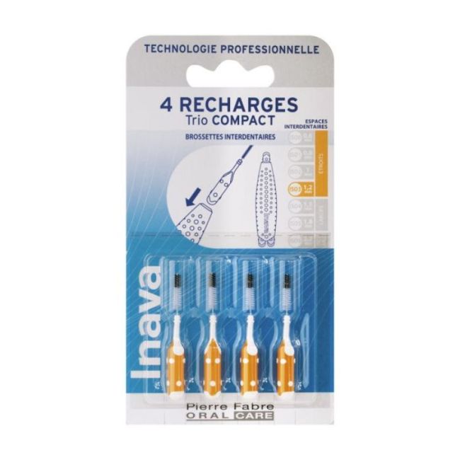 Inava Trio Compact Brossette Recharge Orange B/6